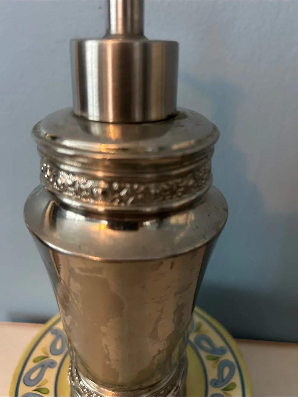 Bed Bath & Beyond Cambria Nickel Silver-tone Lotion Dispenser with Roses